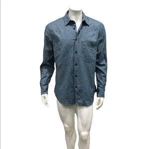 Lacoste Mens Denim Color Flannel Button Shirt